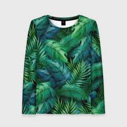 Женский лонгслив 3D Green Plants pattern