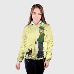 Женская куртка 3D Девочка и собака-улыбака - фото 2