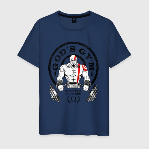 Мужская футболка хлопок с принтом Gods gym, вид спереди #2