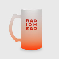 Кружка пивная матовое стекло Radiohead большое красное лого