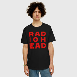 Мужская футболка хлопок Oversize Radiohead большое красное лого - фото 2