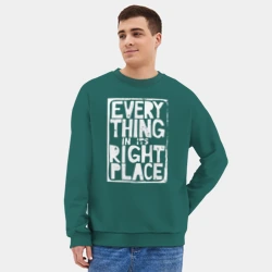 Мужской свитшот oversize без начеса хлопок Everything in Its Right Place - Radiohead - фото 2