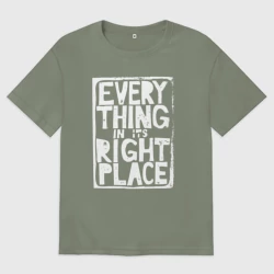 Женская футболка хлопок Oversize Everything in Its Right Place - Radiohead