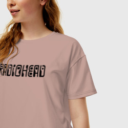 Женская футболка хлопок Oversize Radiohead черное лого - фото 2