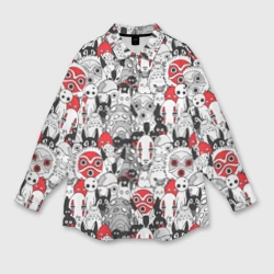 Женская рубашка oversize 3D Studio Ghibli Stars