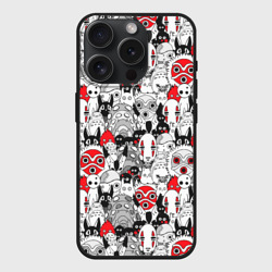 Чехол силиконовый для Apple iPhone 15 Pro матовый Studio Ghibli Stars