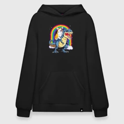 Худи SuperOversize хлопок Корги на динозавре