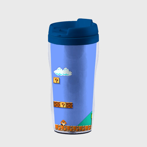 Термокружка-непроливайка Марио дизайн, цвет синий