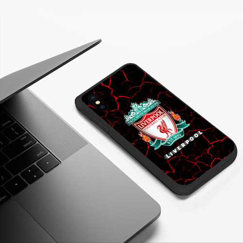 Чехол для iPhone XS Max матовый с принтом ЛИВЕРПУЛЬ | Liverpool | Трещины, фото #5