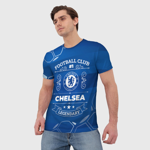 Мужская футболка 3D с принтом Chelsea FC #1, фото на моделе #1