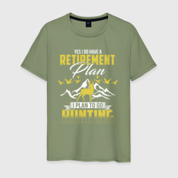 Мои планы на пенсию - охота – Мужская футболка хлопок с принтом купить со скидкой в -20%