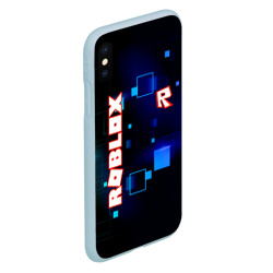 Чехол для iPhone XS Max матовый Roblox неоновые кубики - фото 2