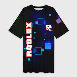 Платье-футболка 3D Roblox неоновые кубики