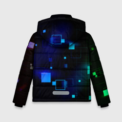 Куртка с принтом Roblox неоновые кубики для любого человека, вид сзади №1. Цвет основы: черный