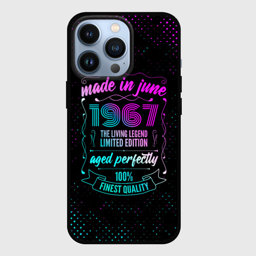 Чехол для iPhone 13 Pro Made In June 1967 Retro Neon