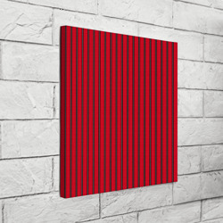 Холст квадратный Красно-черный узор в полоску - фото 2