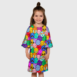 Детское платье 3D Sticker bombing смайлы маленькие - фото 2