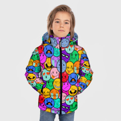 Зимняя куртка для мальчиков 3D Sticker bombing смайлы маленькие - фото 2