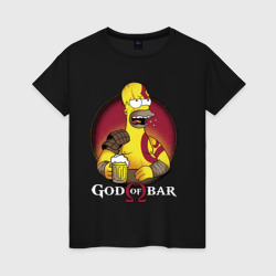 Женская футболка хлопок Homer god of bar