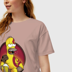 Женская футболка хлопок Oversize Homer god of bar - фото 2