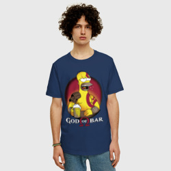 Мужская футболка хлопок Oversize Homer god of bar - фото 2