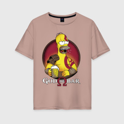 Женская футболка хлопок Oversize Homer god of bar