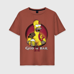 Женская футболка хлопок Oversize Homer god of bar