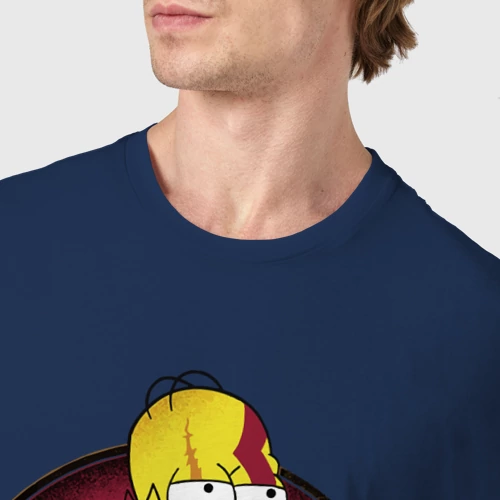 Мужская футболка хлопок с принтом Homer god of bar, фото #4