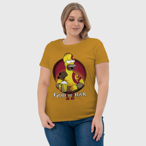 Женская футболка хлопок с принтом Homer god of bar, фото #4
