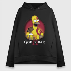 Женское худи Oversize хлопок Homer god of bar