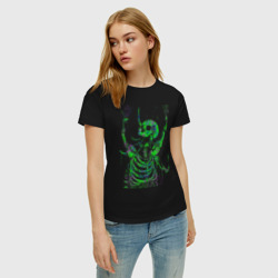 Женская футболка хлопок Кислотный скелет - фото 2
