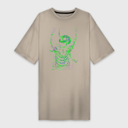 Платье-футболка хлопок Кислотный скелет