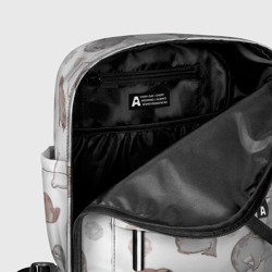 Рюкзак с принтом Милые тюлени для женщины, вид на модели спереди №5. Цвет основы: белый