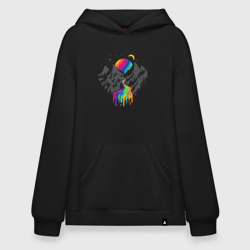 Худи SuperOversize хлопок Разноцветное солнце в горах Multicolored sun in the mountains