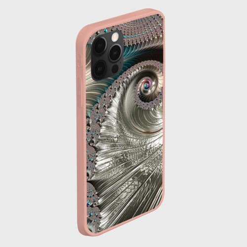 Чехол для iPhone 12 Pro Max с принтом Fractal spiral pattern, вид сбоку #3