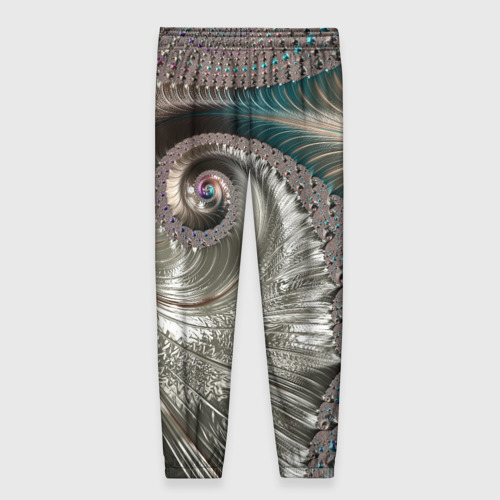 Женские брюки 3D с принтом Fractal spiral pattern, вид сзади #1