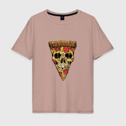 Мужская футболка хлопок Oversize Pizza - Skull