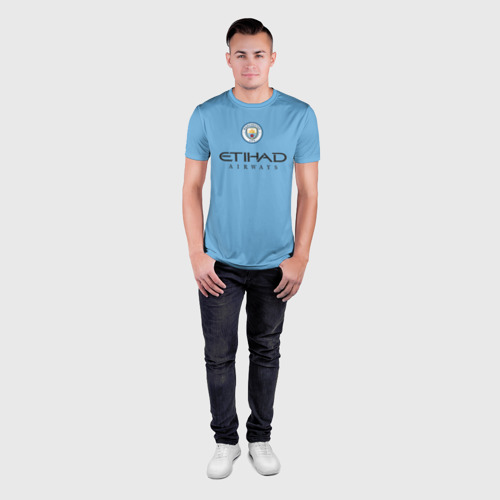 Мужская футболка 3D Slim с принтом Manchester City ФОДЕН Домашняя форма 22/23, вид сбоку #3