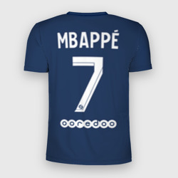 Мужская футболка 3D Slim PSG Мбаппе домашняя форма 22-23