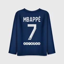 Детский лонгслив 3D PSG Мбаппе домашняя форма 22-23