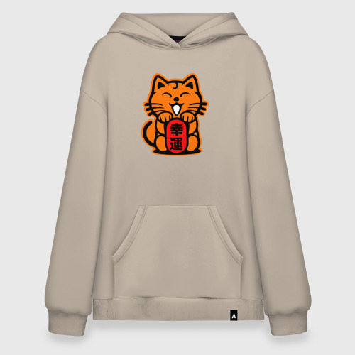 Худи SuperOversize хлопок JDM Cat, цвет миндальный