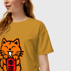 Женская футболка хлопок Oversize JDM Cat - фото 2