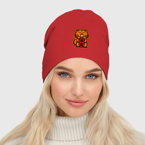Женская шапка демисезонная JDM Cat, цвет красный - фото 3