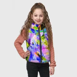 Детский жилет утепленный 3D Красочный цветочный узор Весна - Лето 2023 Colorful Floral Pattern Spring - Summer 2023 - фото 2