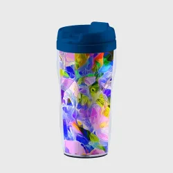 Термокружка-непроливайка Красочный цветочный узор Весна - Лето 2023 Colorful Floral Pattern Spring - Summer 2023