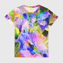 Женская футболка 3D Красочный цветочный узор Весна - Лето 2023 Colorful Floral Pattern Spring - Summer 2023