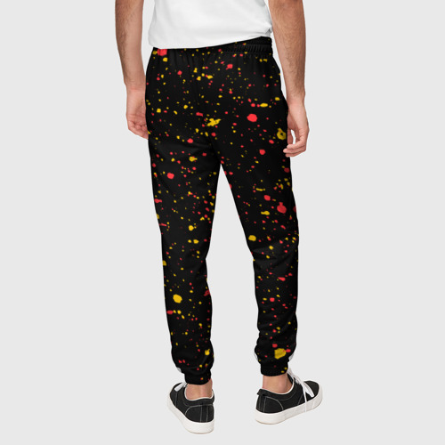 Мужские брюки 3D с принтом БАРСА | Краска (По вертикали), вид сзади #2