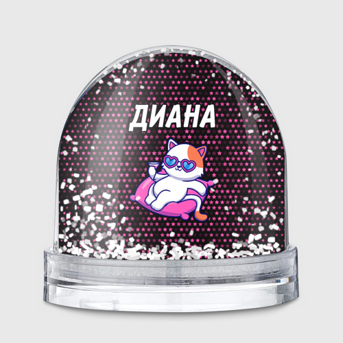 Игрушка Снежный шар Диана + кошечка + Звезды