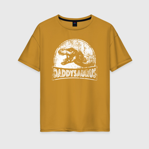 Женская футболка хлопок Oversize Батязавр, цвет горчичный