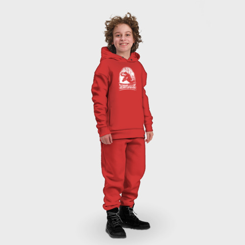 Детский костюм хлопок Oversize Батязавр, цвет красный - фото 3
